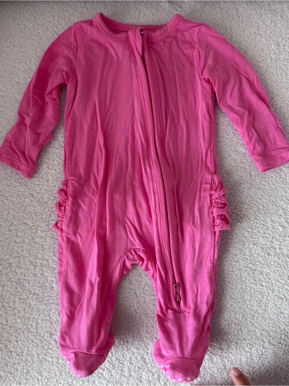 Angel Dear Pink Bamboo Footed One-Piece